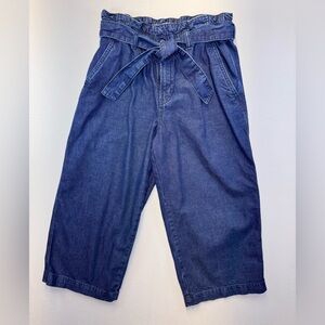 St. Johns Bay Women's Elastic Tie Waist Crop Jeans Size 10 Petite denim blue